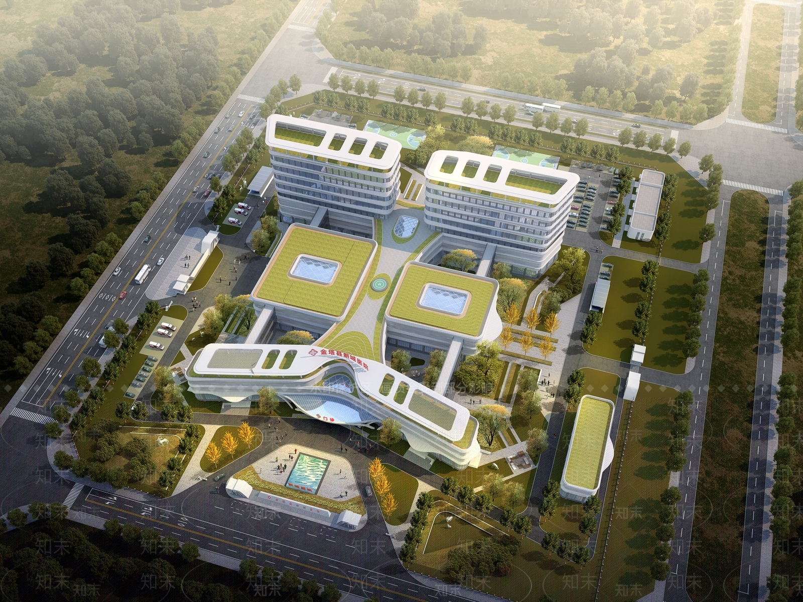 现代综合医院SU模型下载【ID:1130837128】