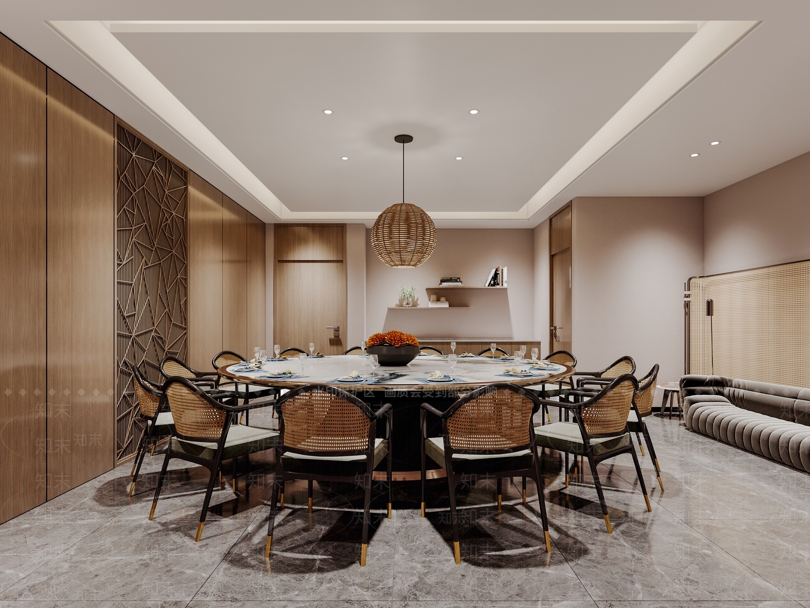 现代餐厅包厢3D模型下载【ID:1130837718】_知末3d模型网