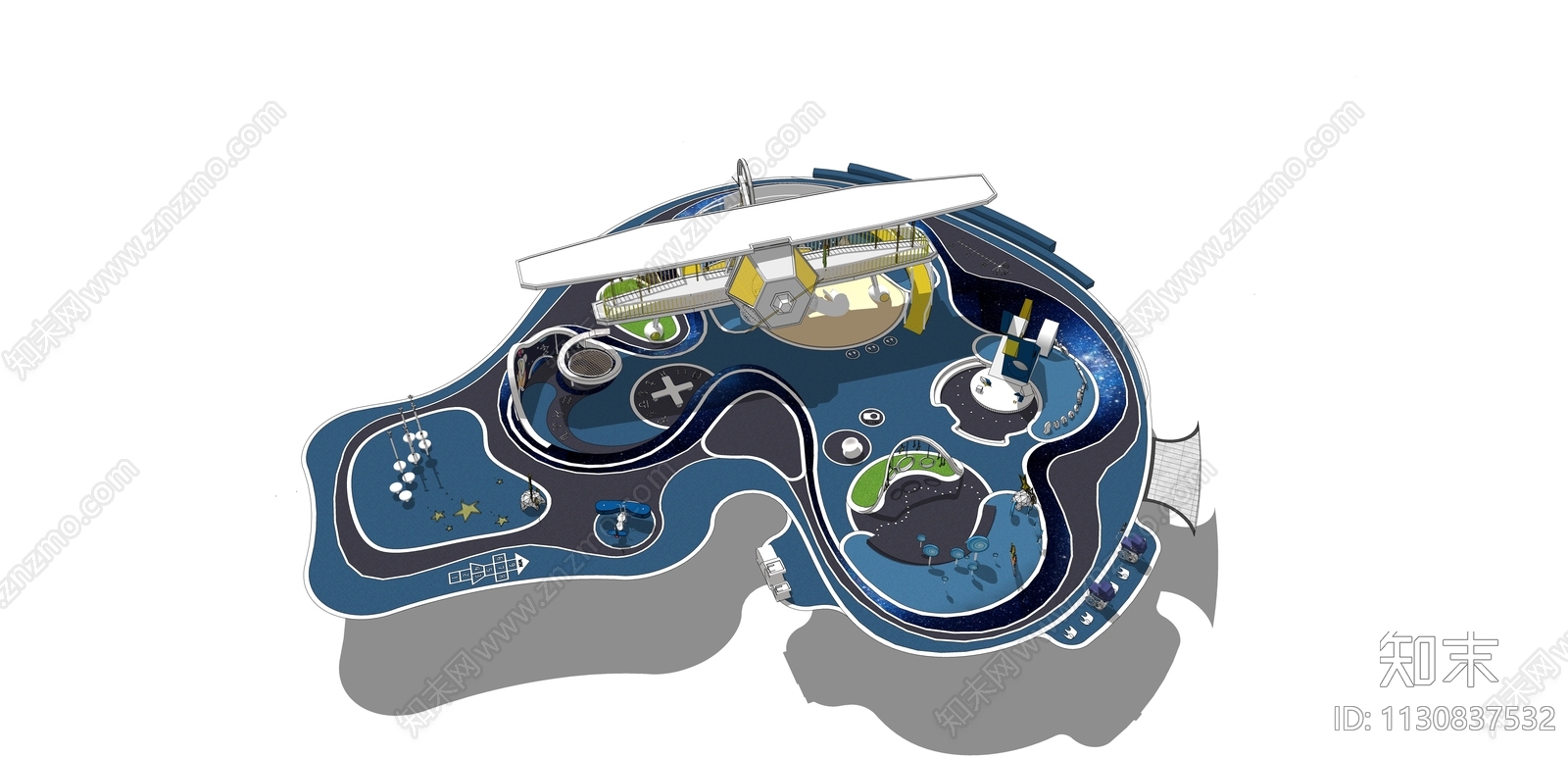 现代儿童活动场地设施SU模型下载【ID:1130837532】