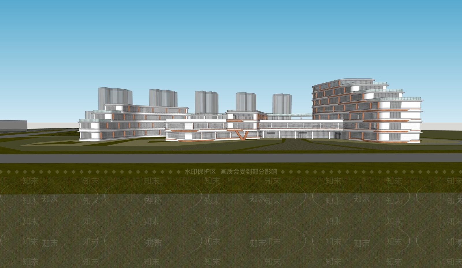 现代医疗建筑SU模型下载【ID:1130839639】