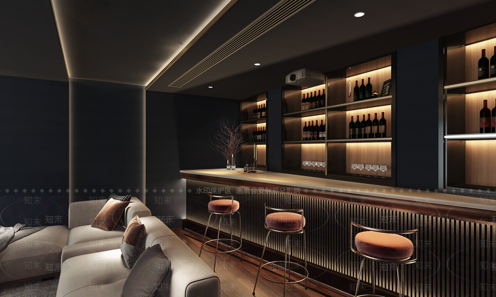 现代影音室3D模型下载【ID:1130848018】