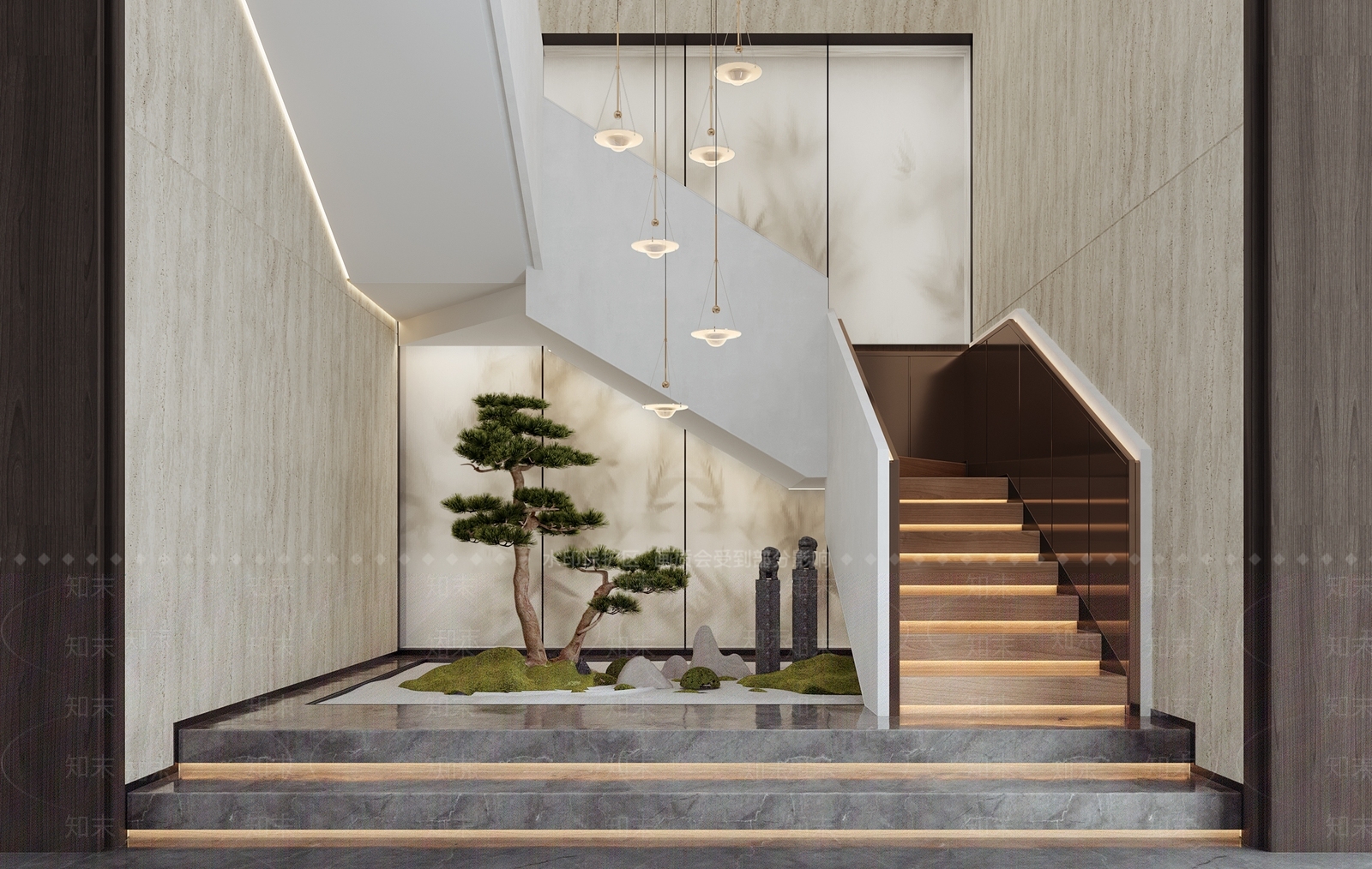 现代楼梯间3D模型下载【ID:1130846195】