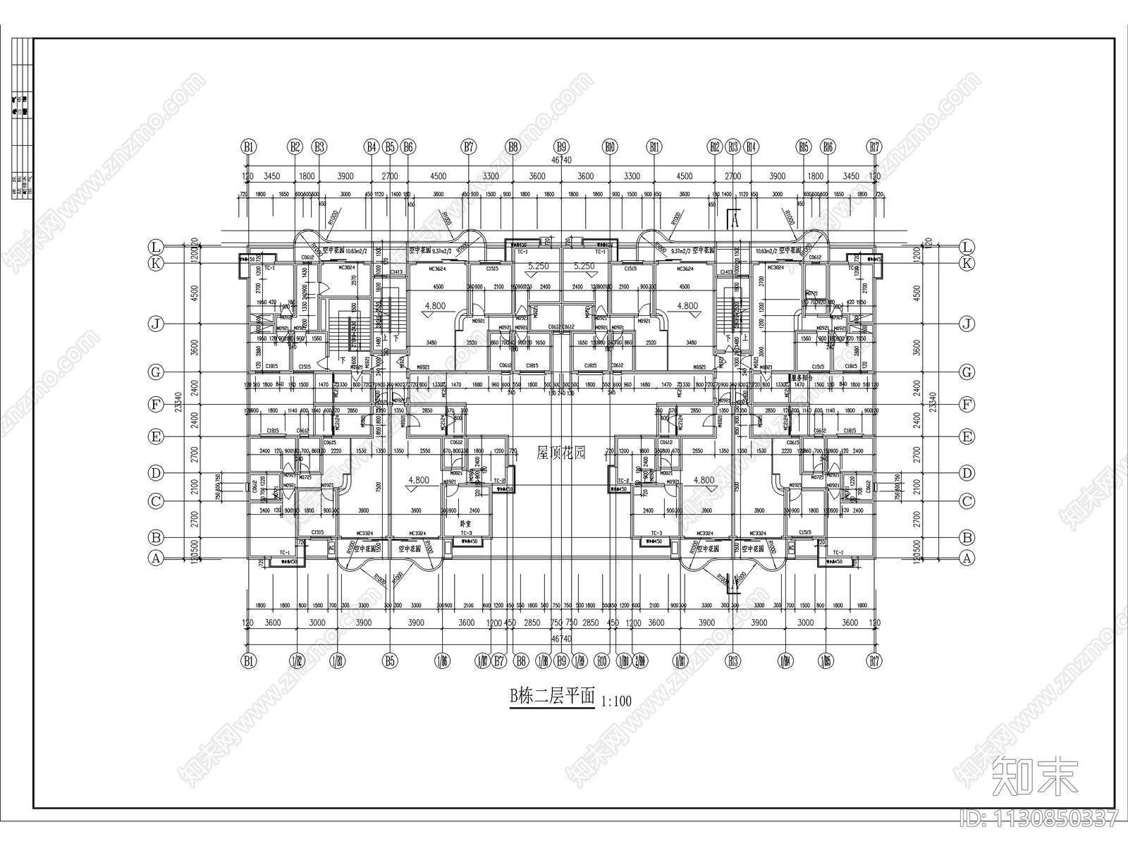 8层单元式住宅楼建施cad施工图下载【ID:1130850337】