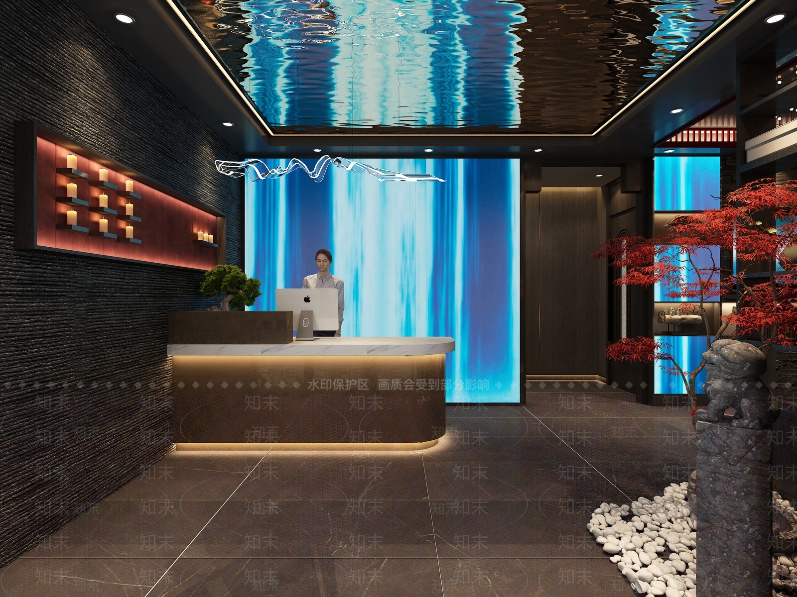 新中式足浴大厅3D模型下载【ID:1130850627】