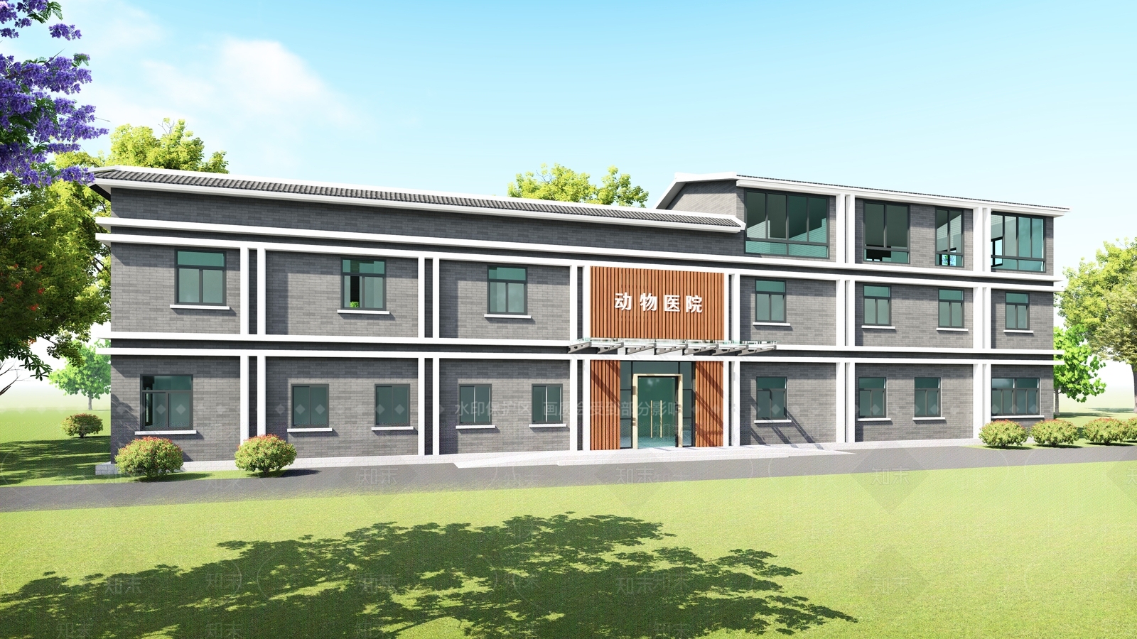 新中式风格动物医院SU模型下载【ID:1130850516】