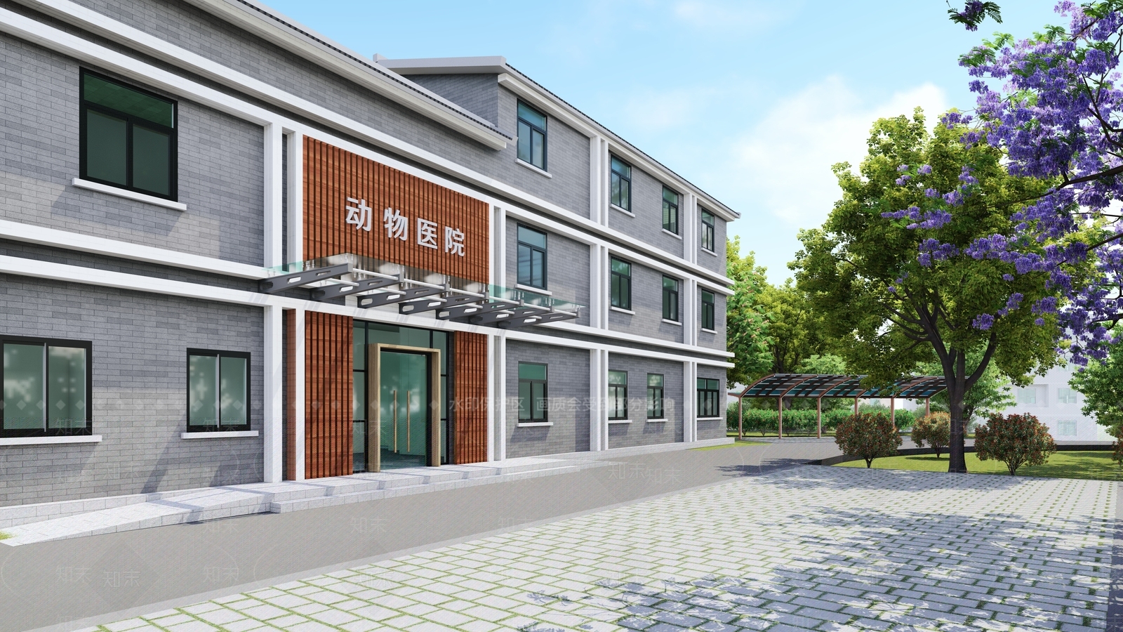 新中式风格动物医院SU模型下载【ID:1130850516】