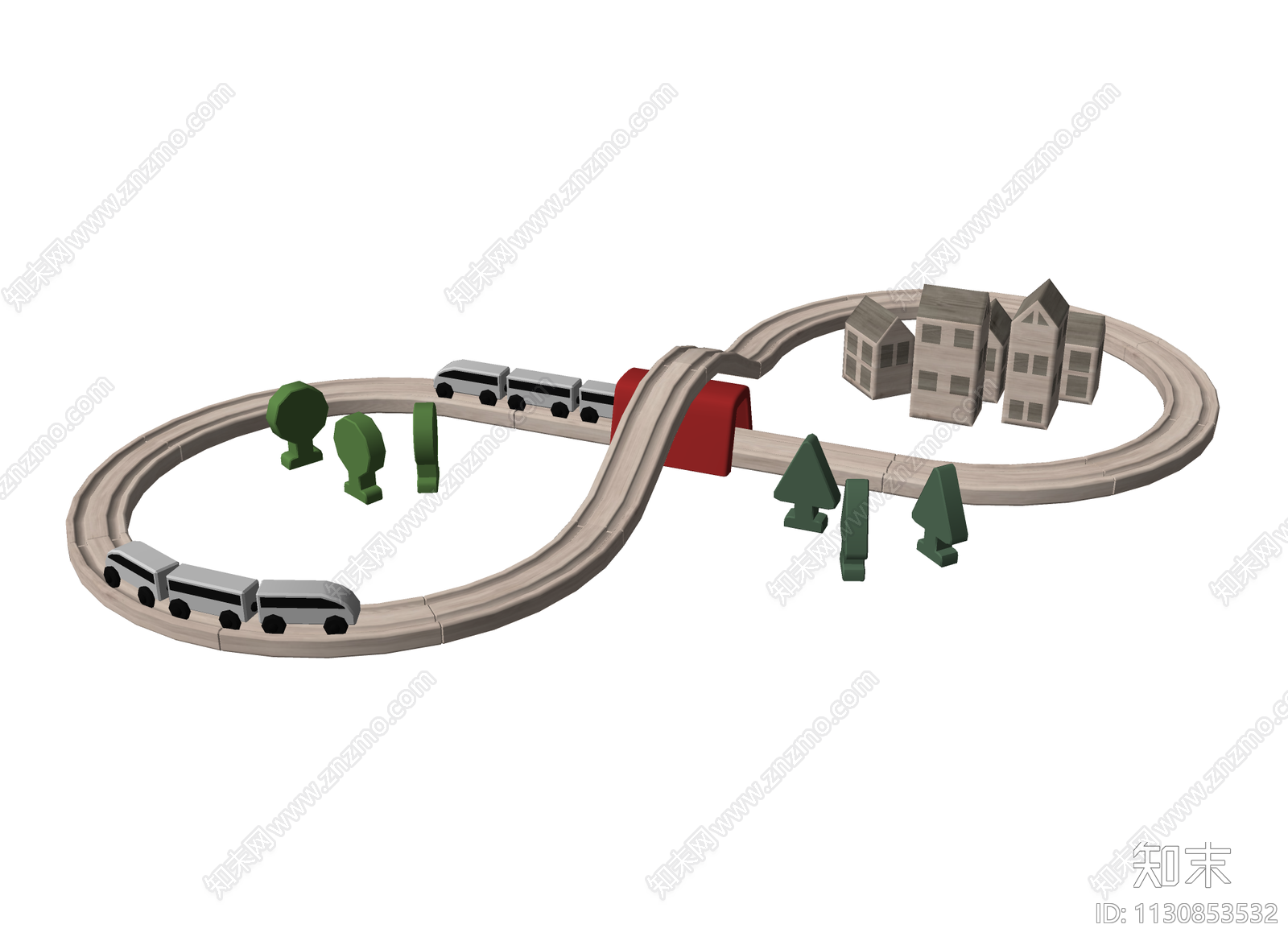 火车轨道积木SU模型下载【ID:1130853532】