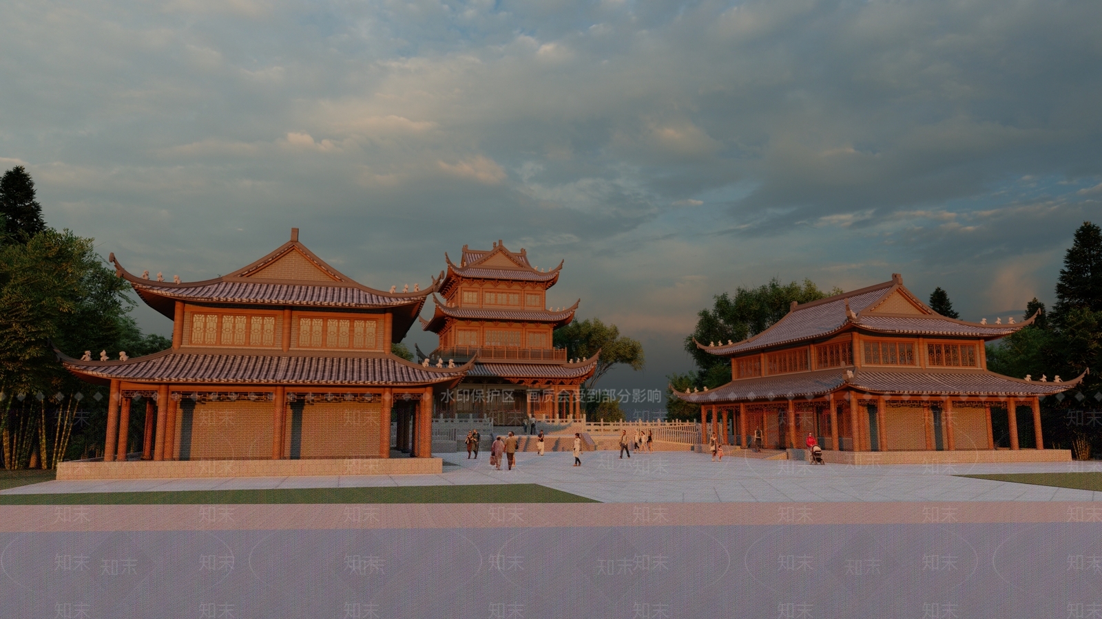 中式古建筑SU模型下载【ID:1130855785】