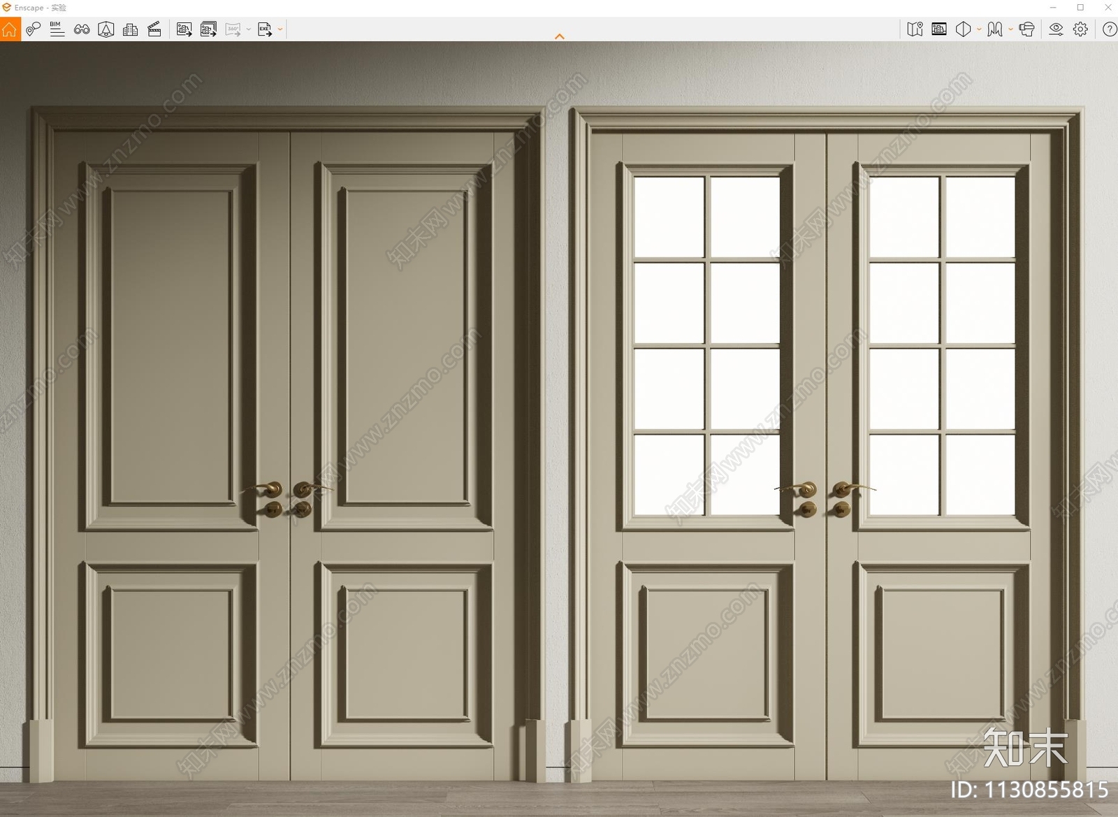 简欧平开门SU模型下载【ID:1130855815】