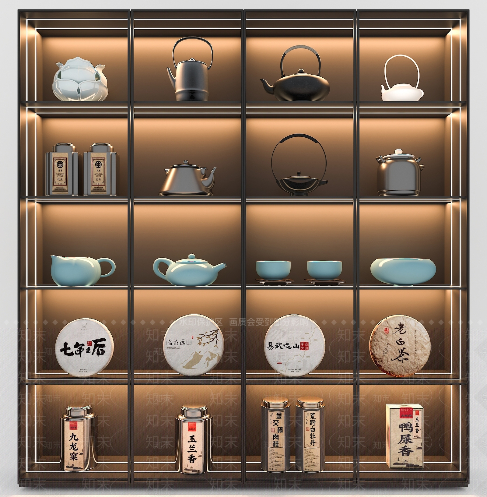 新中式茶具3D模型下载【ID:1130860292】