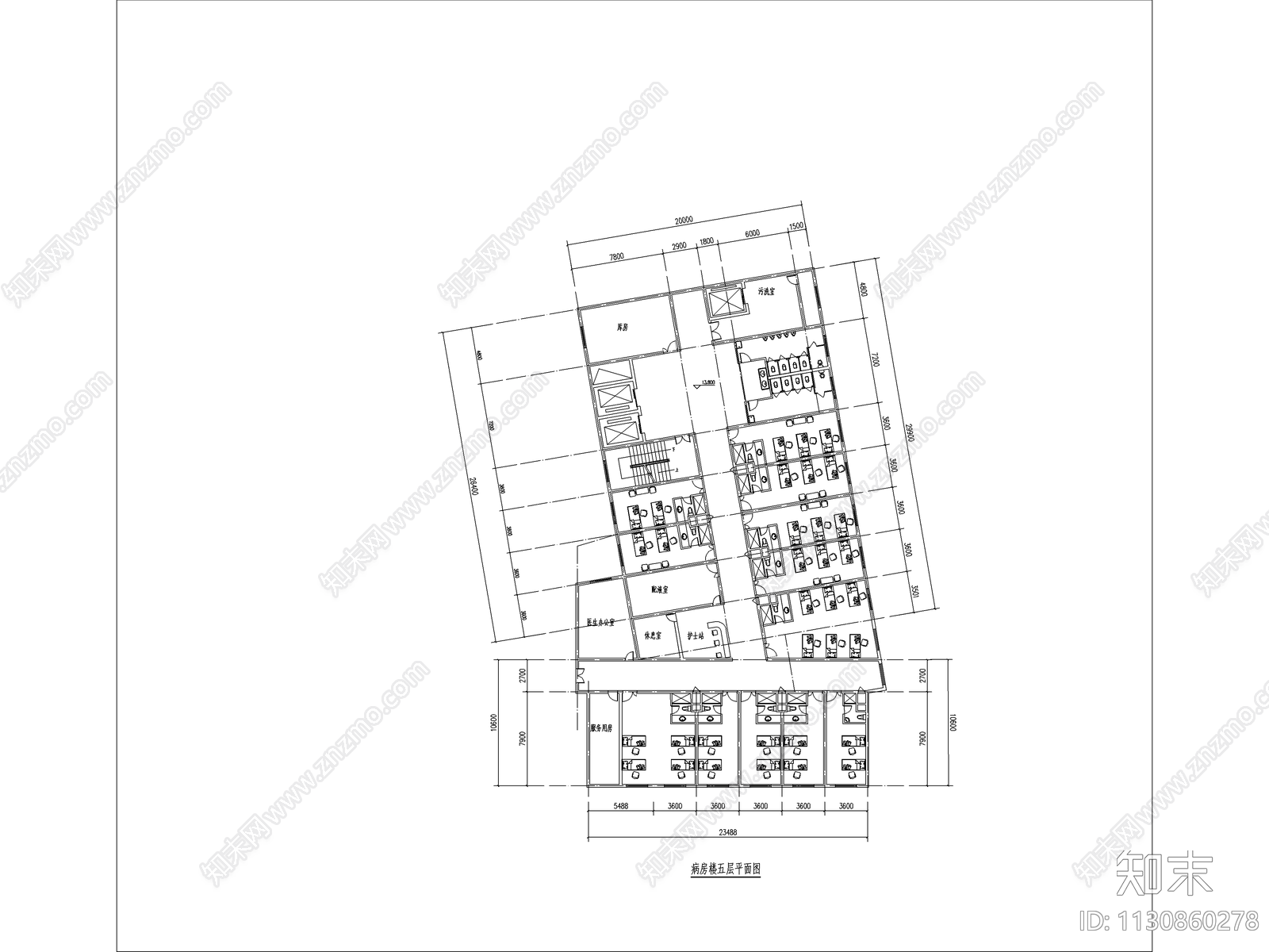 人民医院建筑设计cad施工图下载【ID:1130860278】