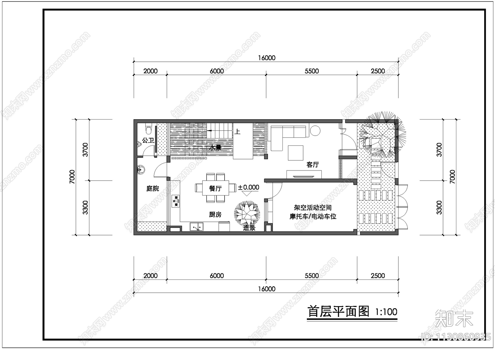 三层自建房平面图施工图下载【ID:1130860935】