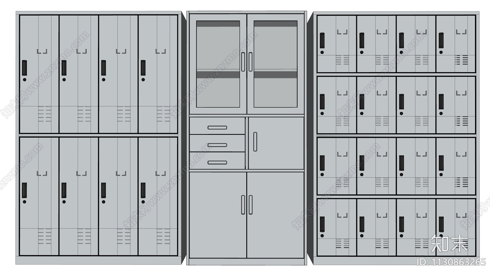 现代文件柜SU模型下载【ID:1130863265】
