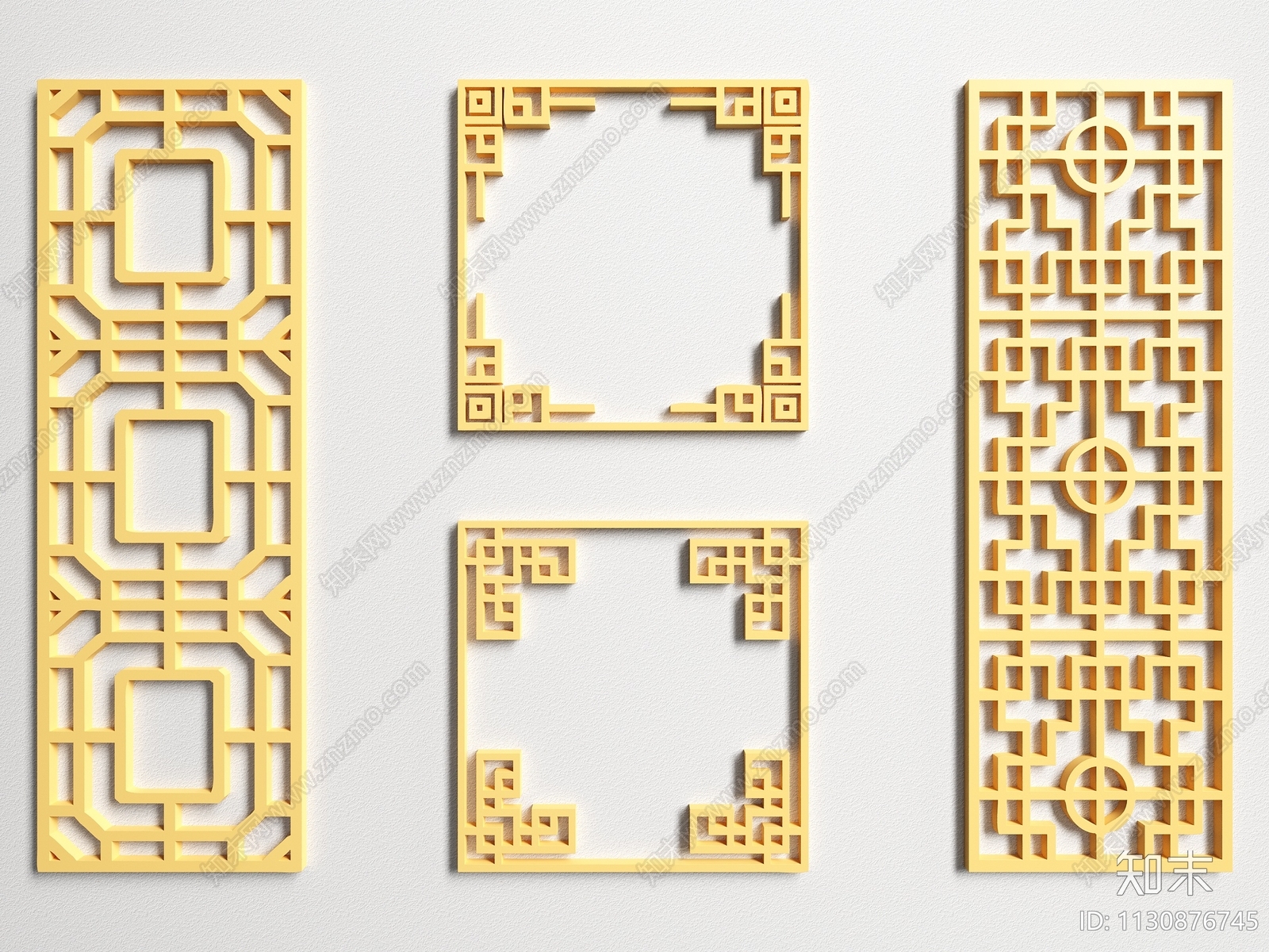 新中式雕花3D模型下载【ID:1130876745】