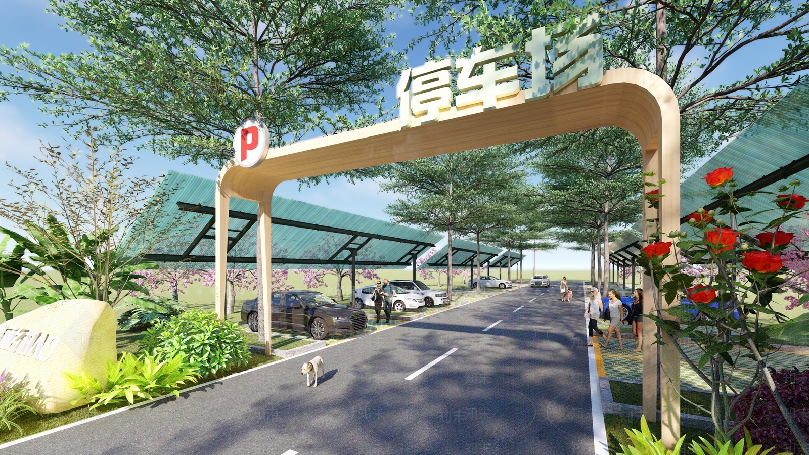 现代生态停车场SU模型下载【ID:1130969672】