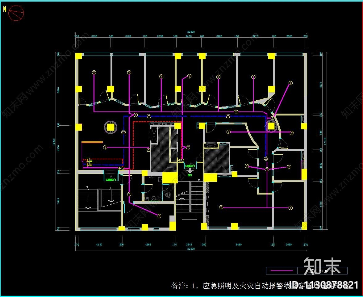 天音琴行平立面水电消防CADcad施工图下载【ID:1130878821】