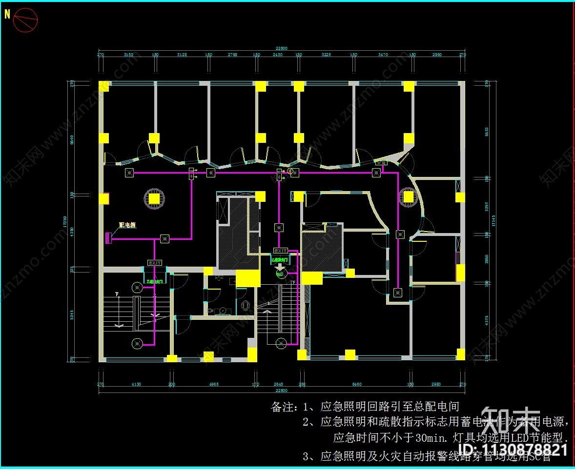 天音琴行平立面水电消防CADcad施工图下载【ID:1130878821】