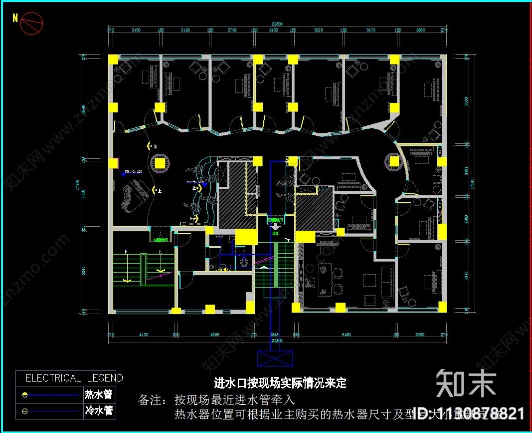 天音琴行平立面水电消防CADcad施工图下载【ID:1130878821】