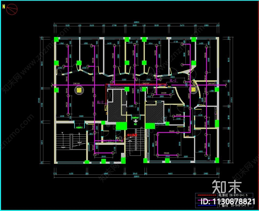 天音琴行平立面水电消防CADcad施工图下载【ID:1130878821】