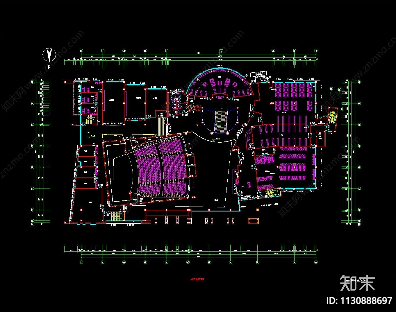 图书馆装修设计cad施工图下载【ID:1130888697】