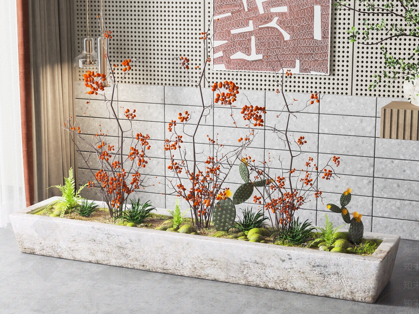 绿植花坛3D模型下载【ID:1130891427】