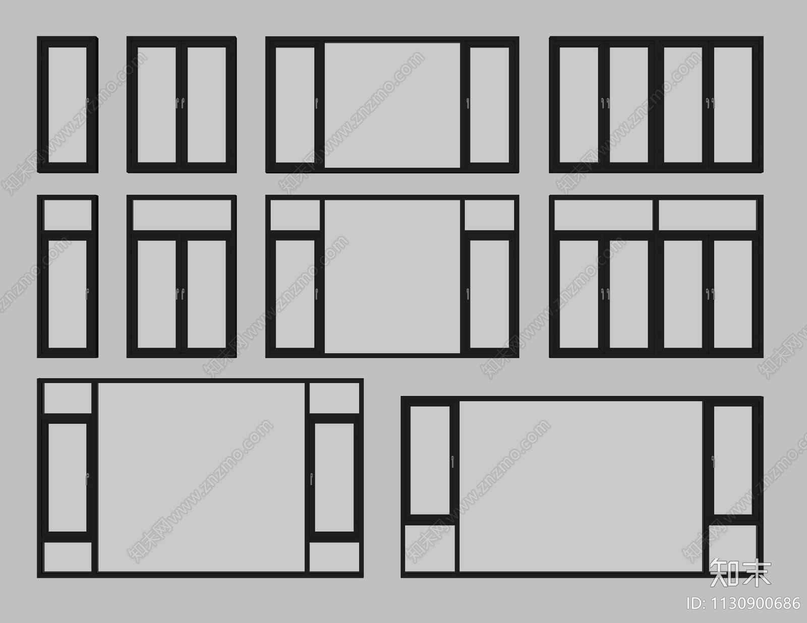 现代窗户SU模型下载【ID:1130900686】