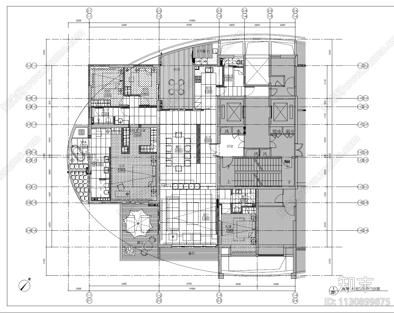 280㎡大平层样板房cad施工图下载【ID:1130899875】