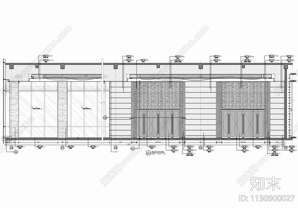 1900㎡宴会厅cad施工图下载【ID:1130900027】