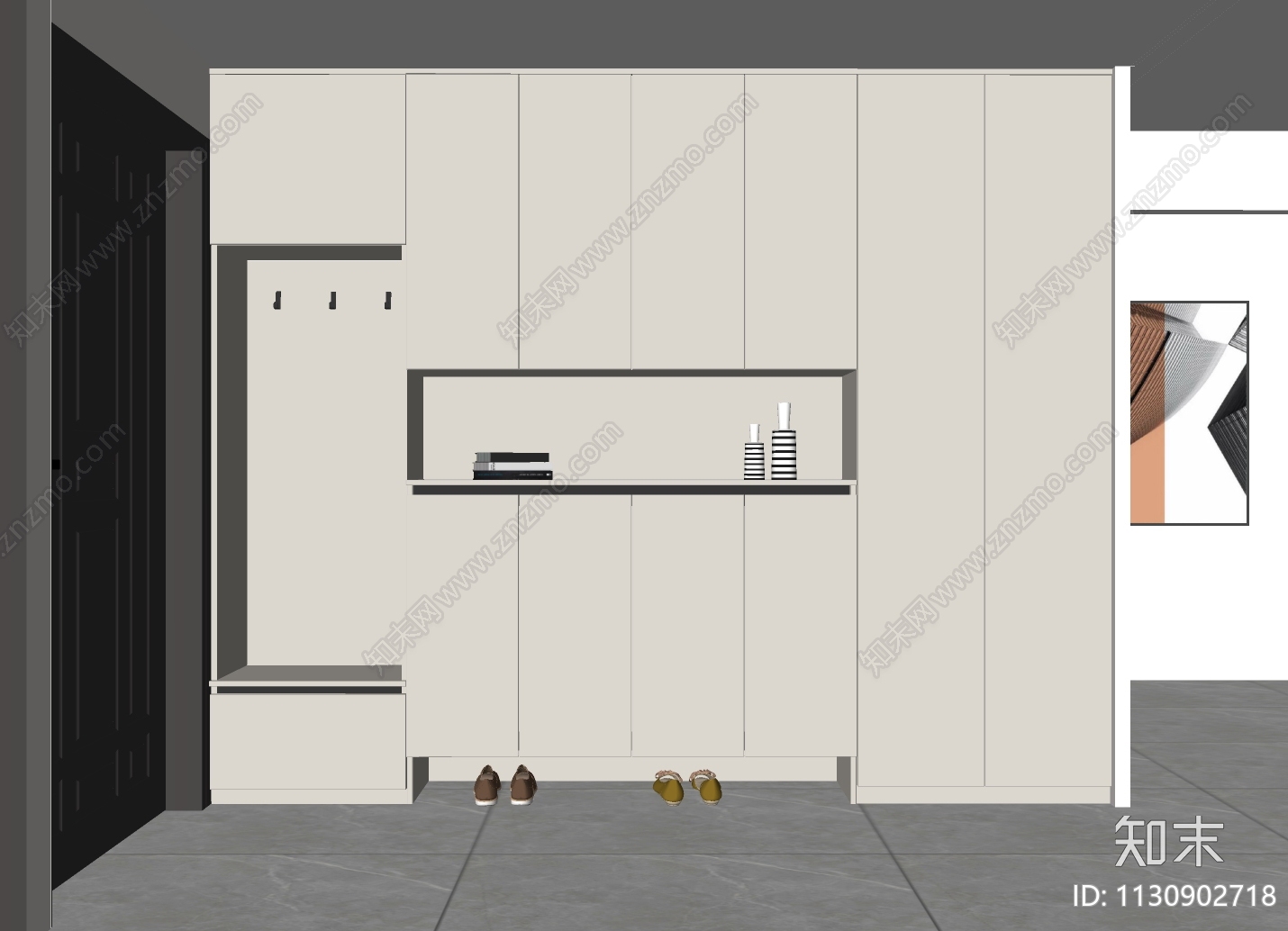 现代入户鞋柜SU模型下载【ID:1130902718】
