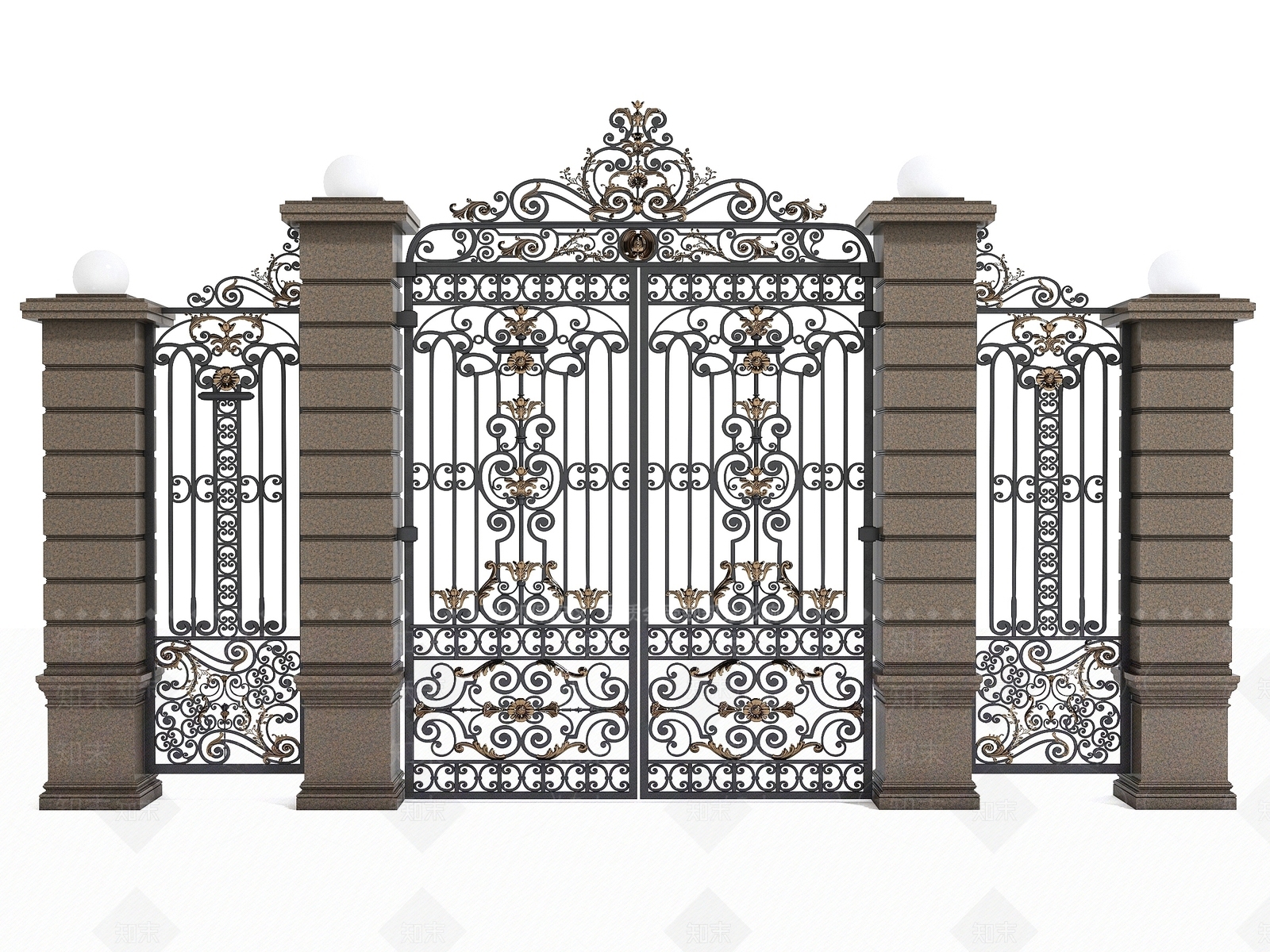 欧式铁艺大门SU模型下载【ID:1130909827】