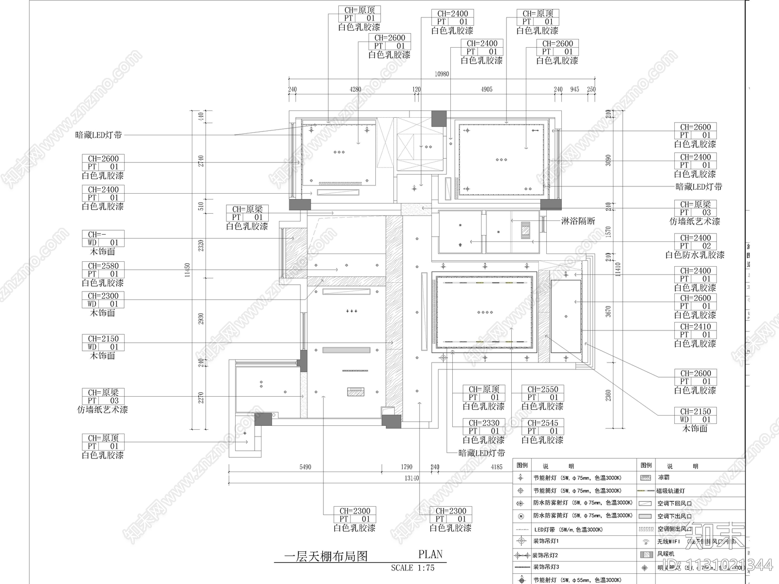 成都艺锦湾新中式家装室内效果图cad施工图下载【ID:1131021344】