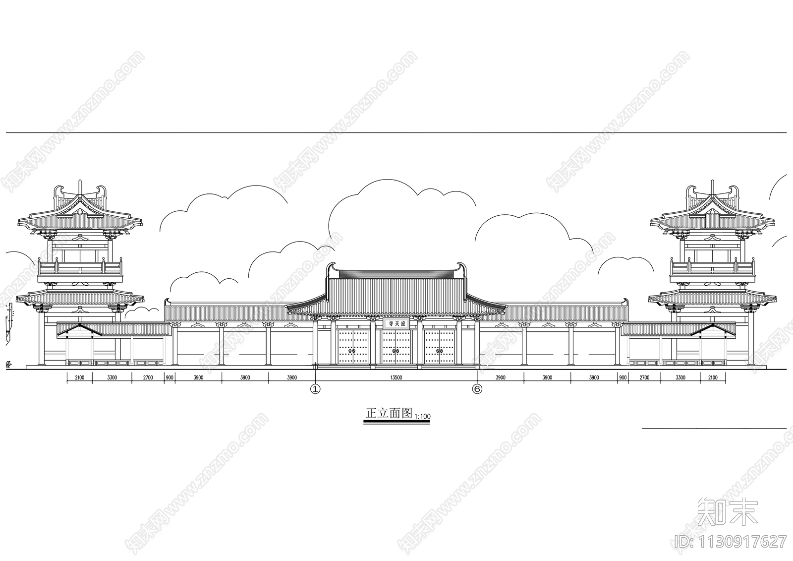 天心寺建筑cad施工图下载【ID:1130917627】