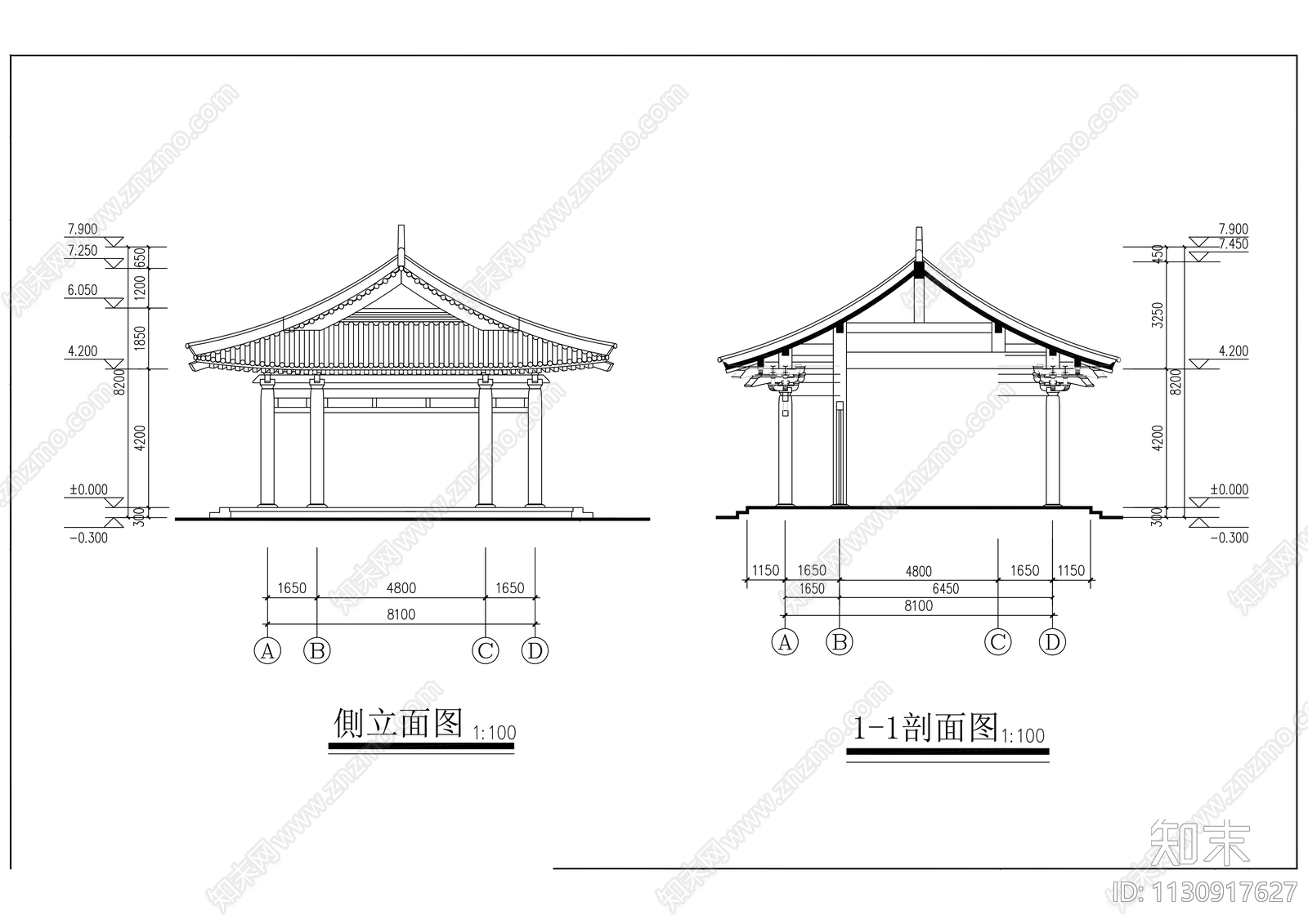 天心寺建筑cad施工图下载【ID:1130917627】