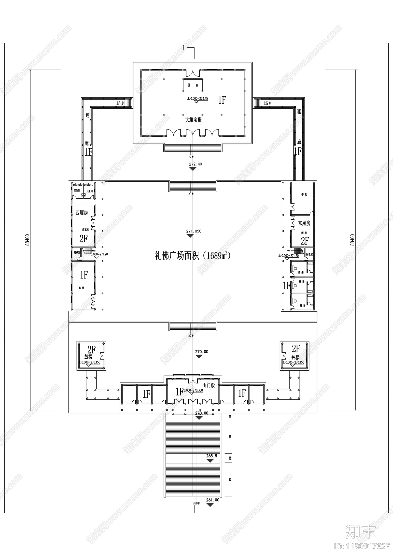 天心寺建筑cad施工图下载【ID:1130917627】