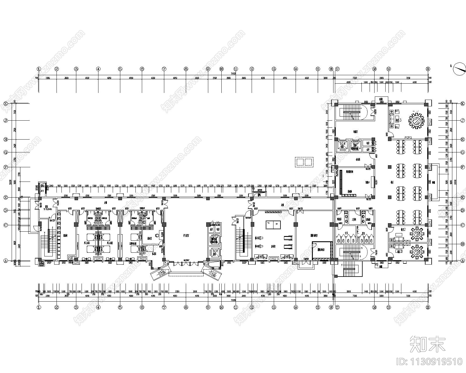 康养中心cad施工图下载【ID:1130919510】