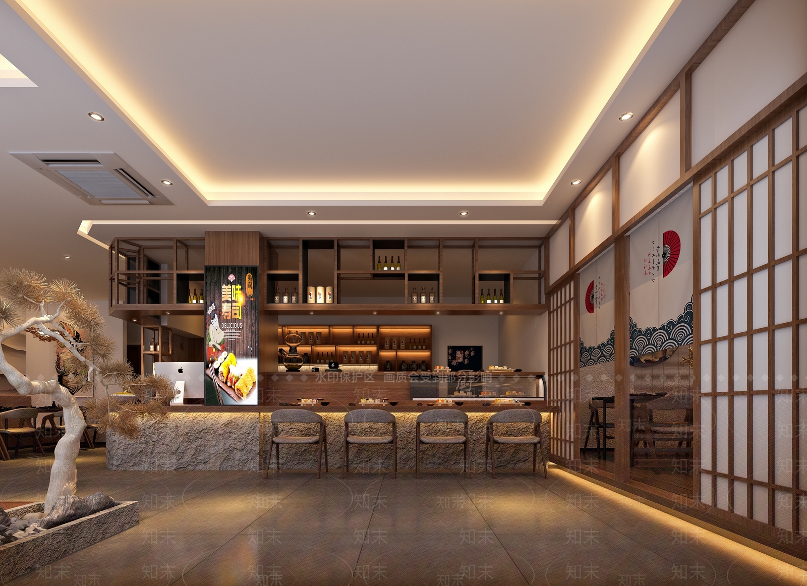 日式寿司刺身料理店3D模型下载【ID:1130921350】