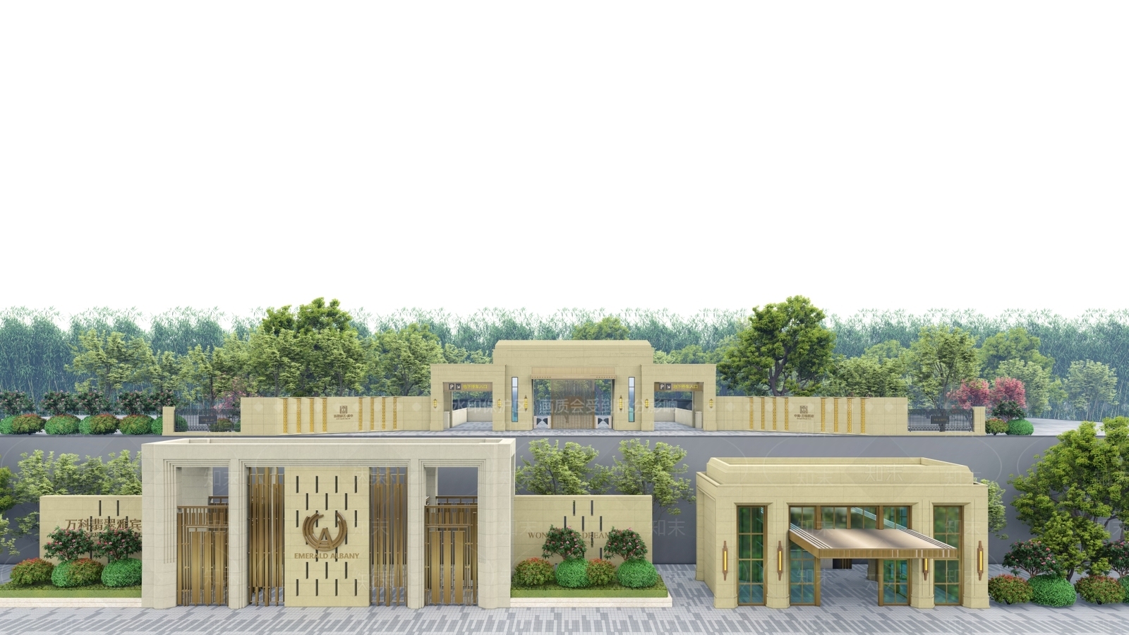 欧式入口大门SU模型下载【ID:1130923637】