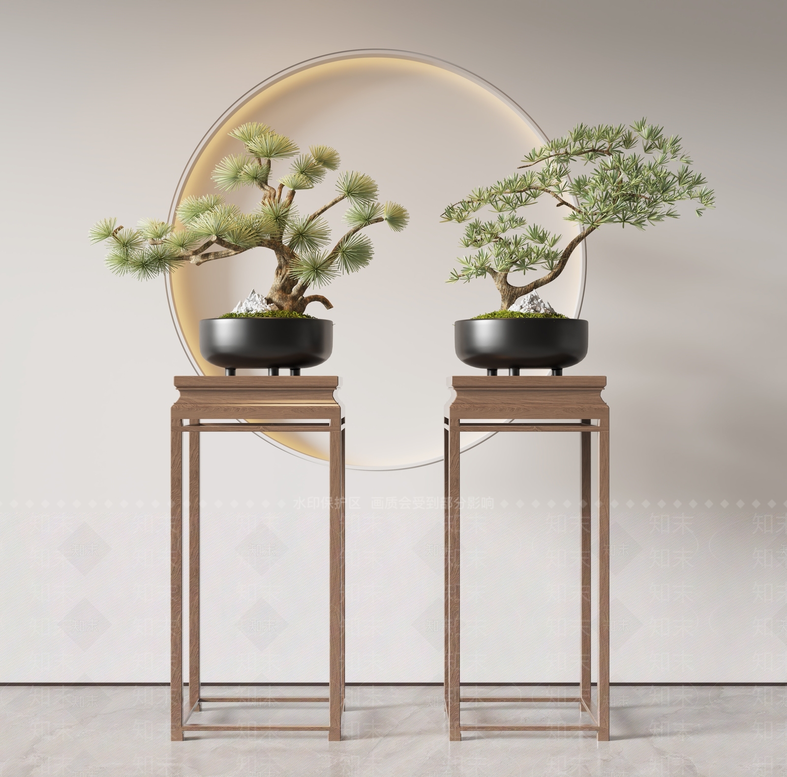 新中式盆景3D模型下载【ID:1130924777】