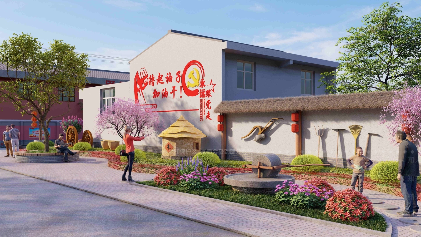 中式乡村公园SU模型下载【ID:1130924950】