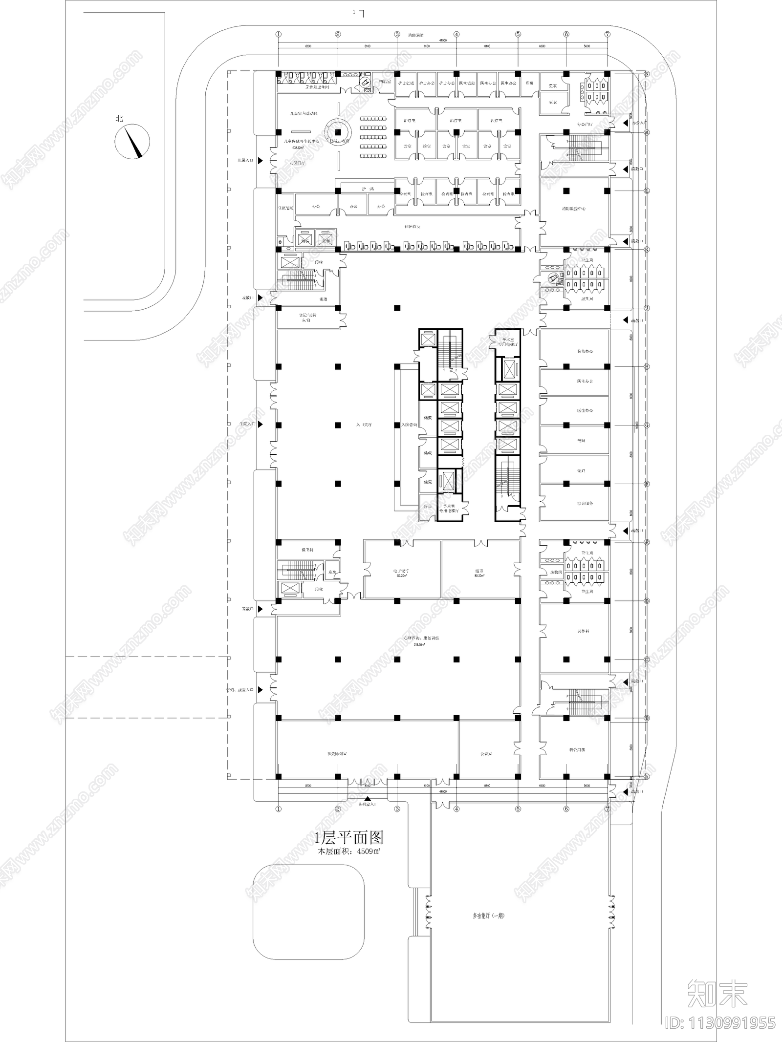 妇女儿童医院设计建筑cad施工图下载【ID:1130991955】