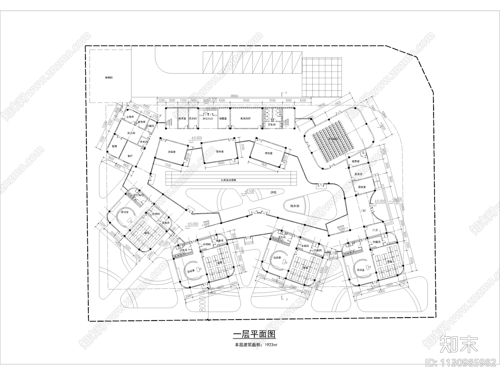 学校建筑cad施工图下载【ID:1130985982】