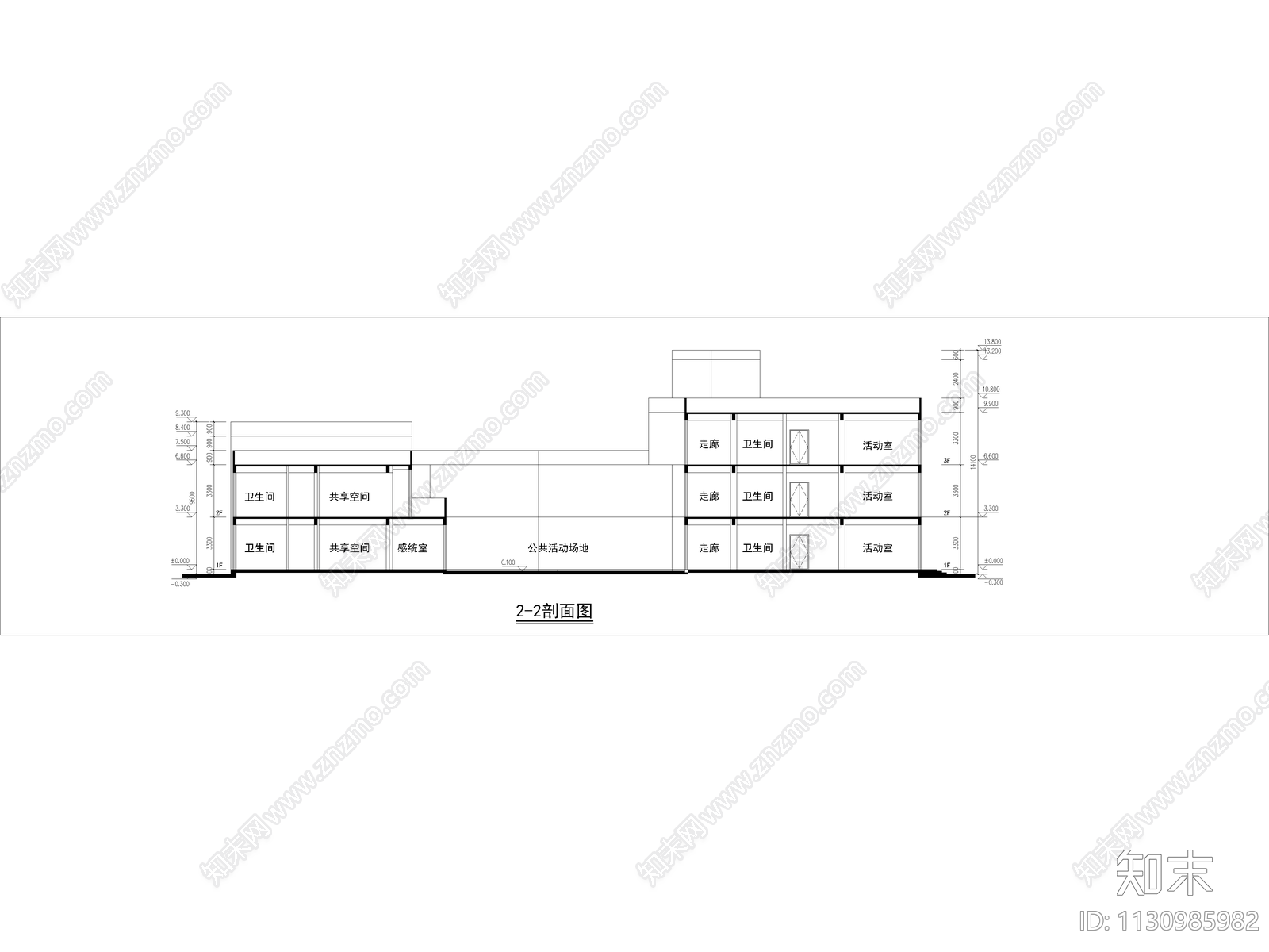 学校建筑cad施工图下载【ID:1130985982】