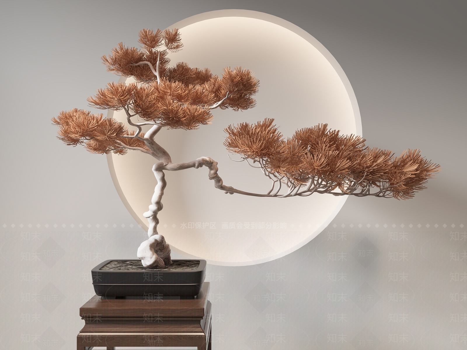 新中式松树盆景3D模型下载【ID:1130926668】