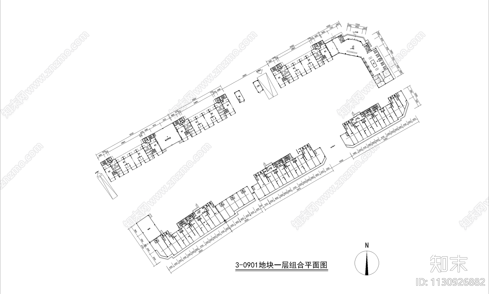 售楼处建筑cad施工图下载【ID:1130926882】