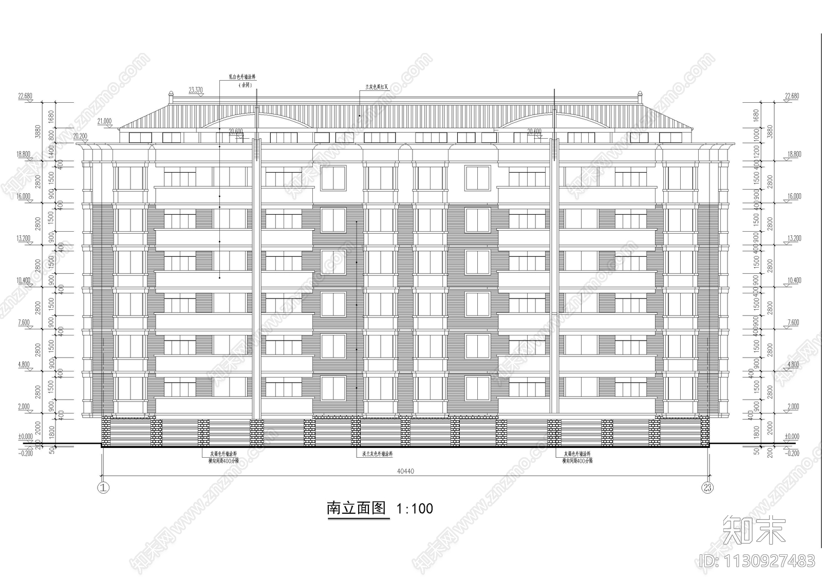 多层公寓建筑cad施工图下载【ID:1130927483】