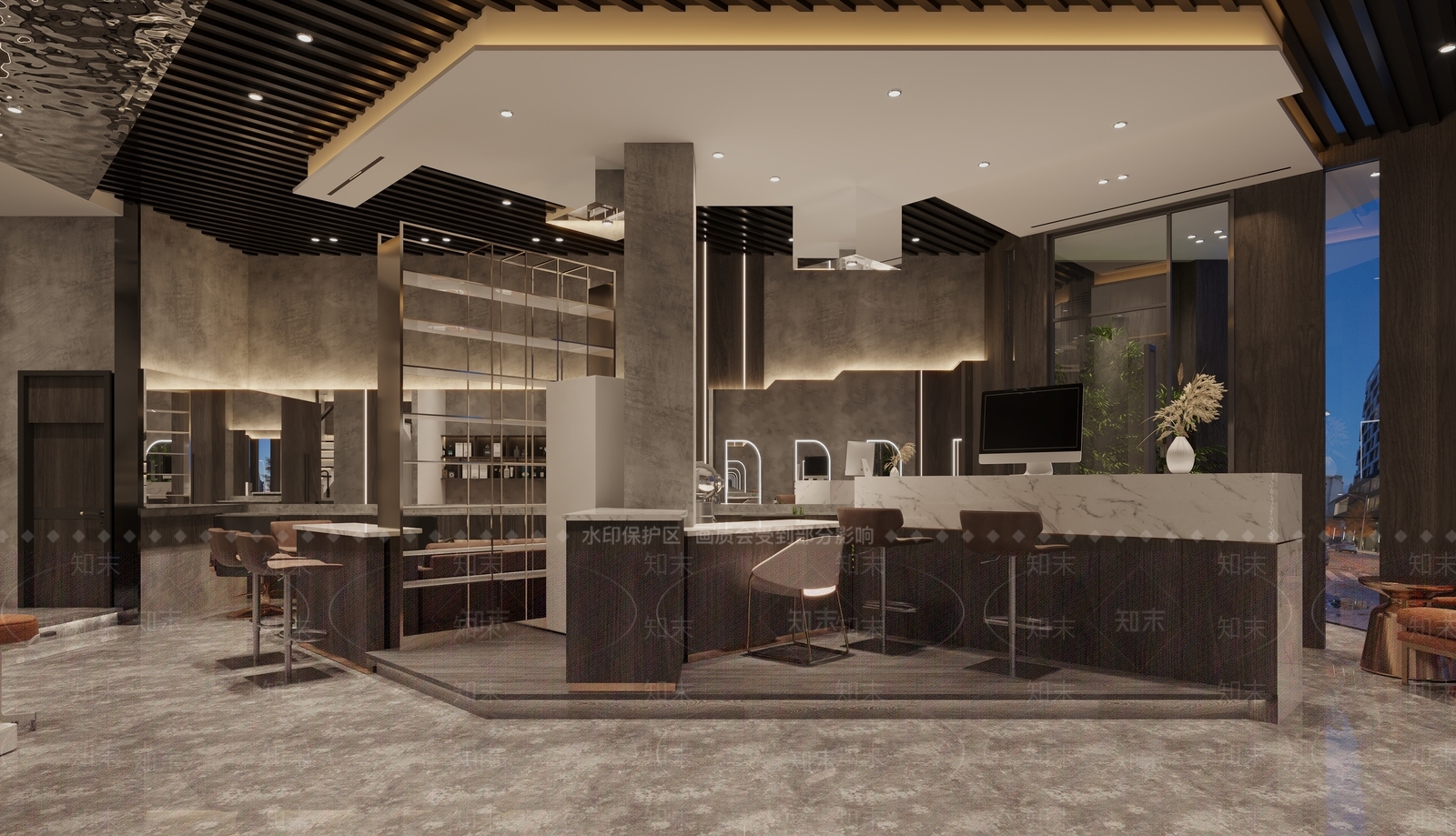现代美发店3D模型下载【ID:1130930481】