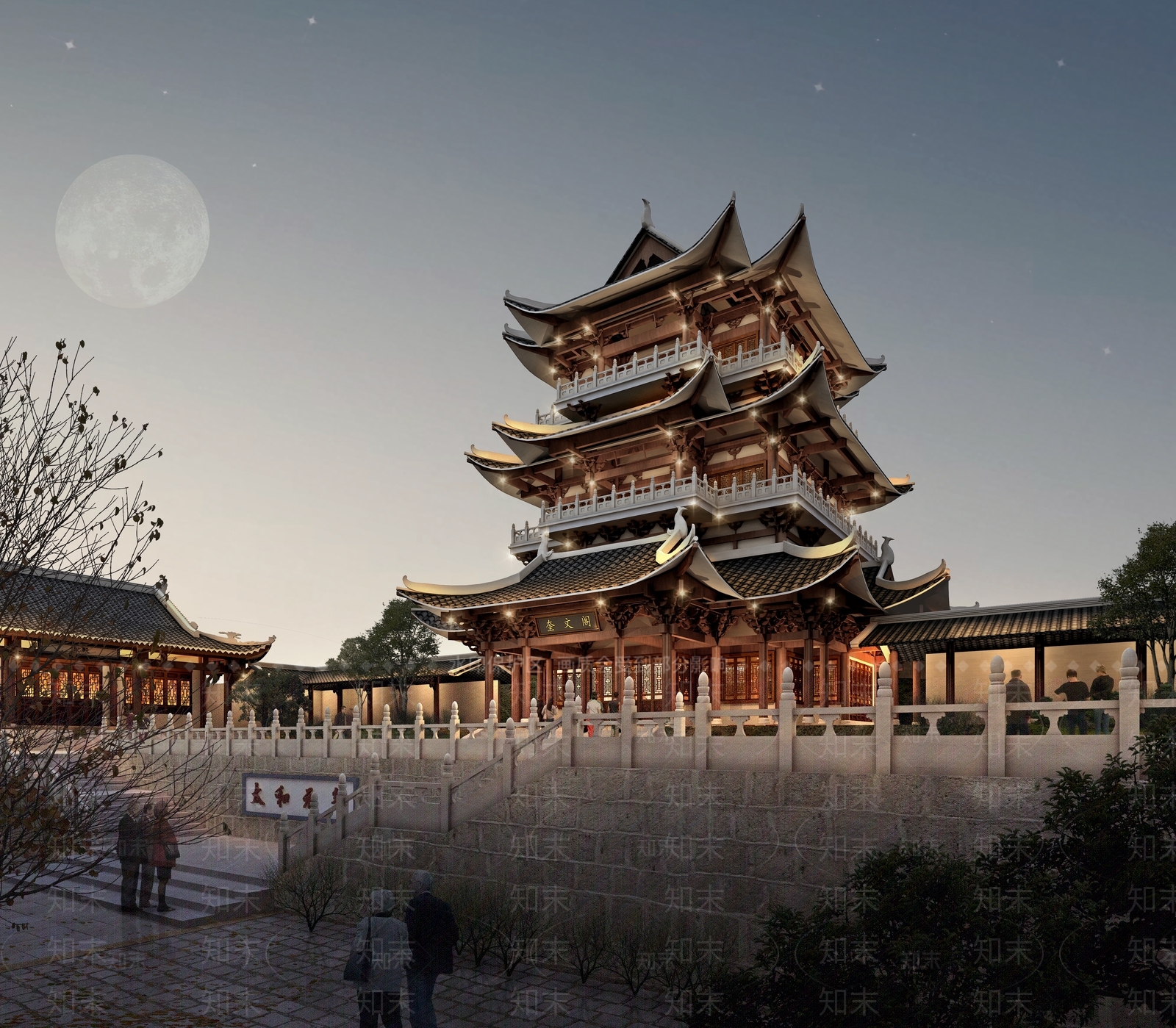 中式佛塔3D模型下载【ID:1130932415】