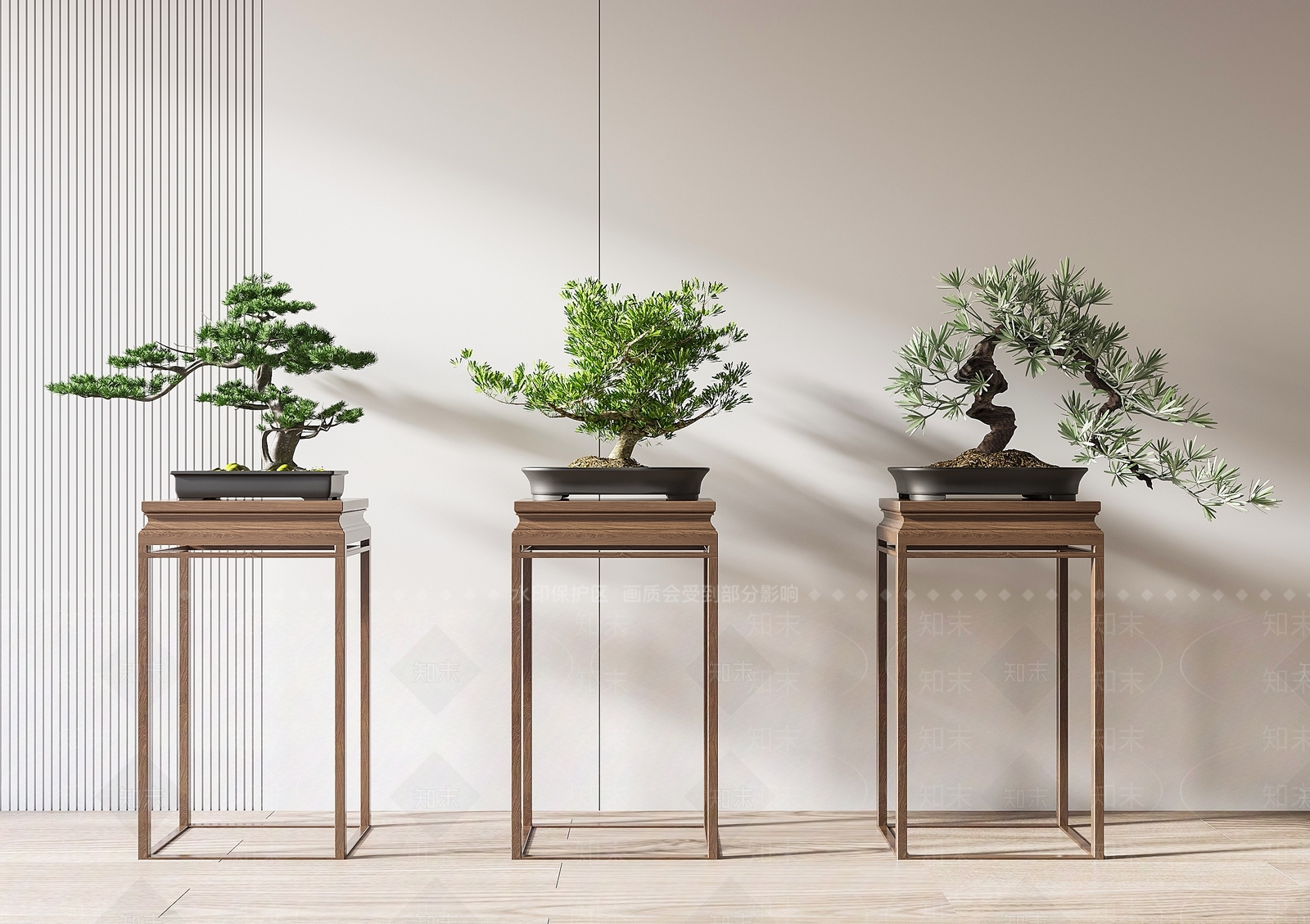 新中式植物盆景3D模型下载【ID:1130937761】