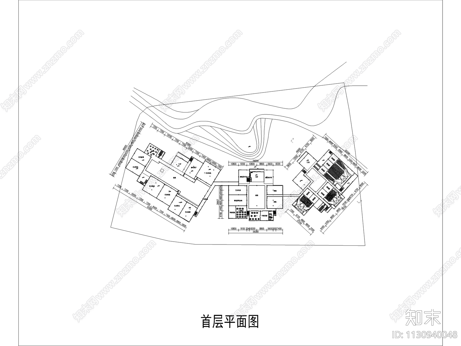 现代展览中心CADcad施工图下载【ID:1130940048】