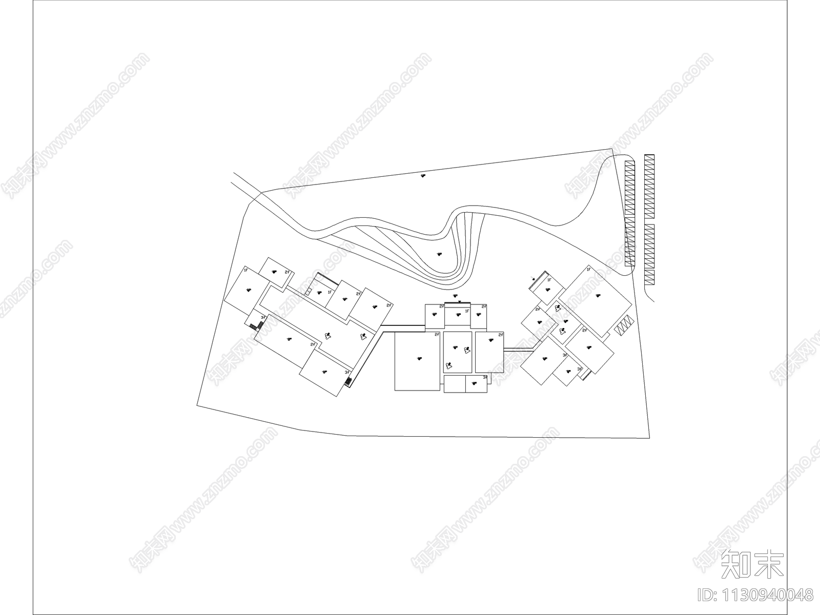 现代展览中心CADcad施工图下载【ID:1130940048】